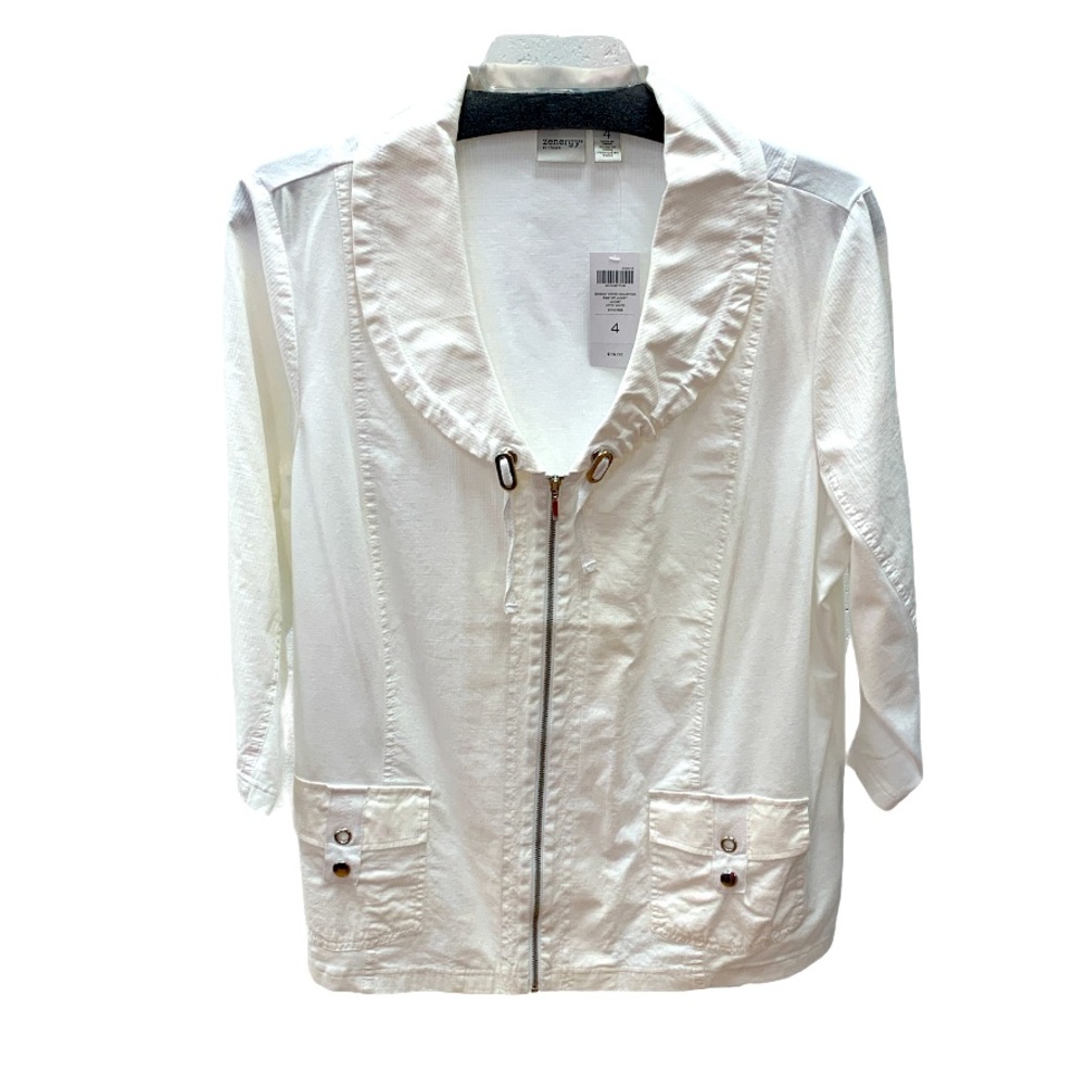 NWT CHICOS Zenergy White Zip Up Lightweight Jacket